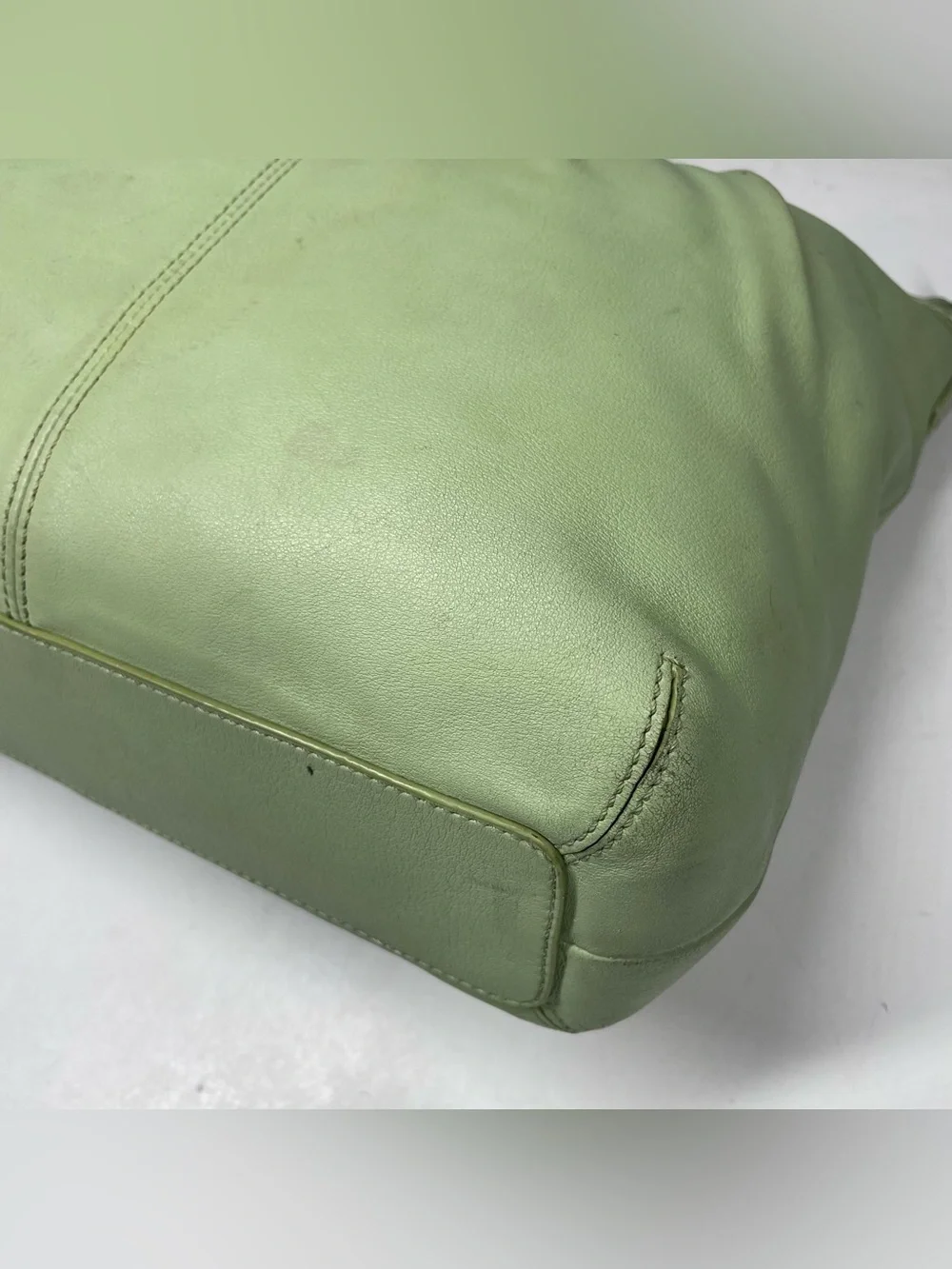 Coach Soho Ashley Hobo Shoulder Pleated Leather Bag Purse Handbag Mint Green